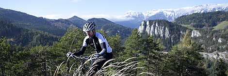 Mountainbiker rund um den Schneeberg
