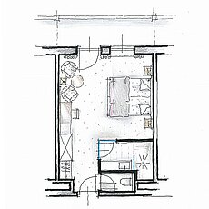 Skizze Doppelzimmer Superior